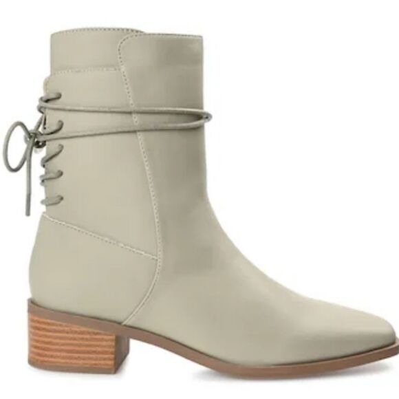 New Journee Collection Vannder Bootie olive gray leather high boot size 7 - Picture 3 of 7